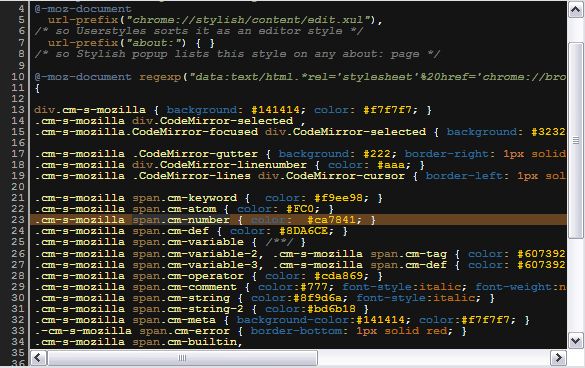 CodeMirror "Twilight" [Stylish editor]