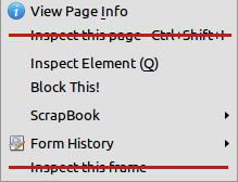 InspectorWidget - Hide Context Menu Entries