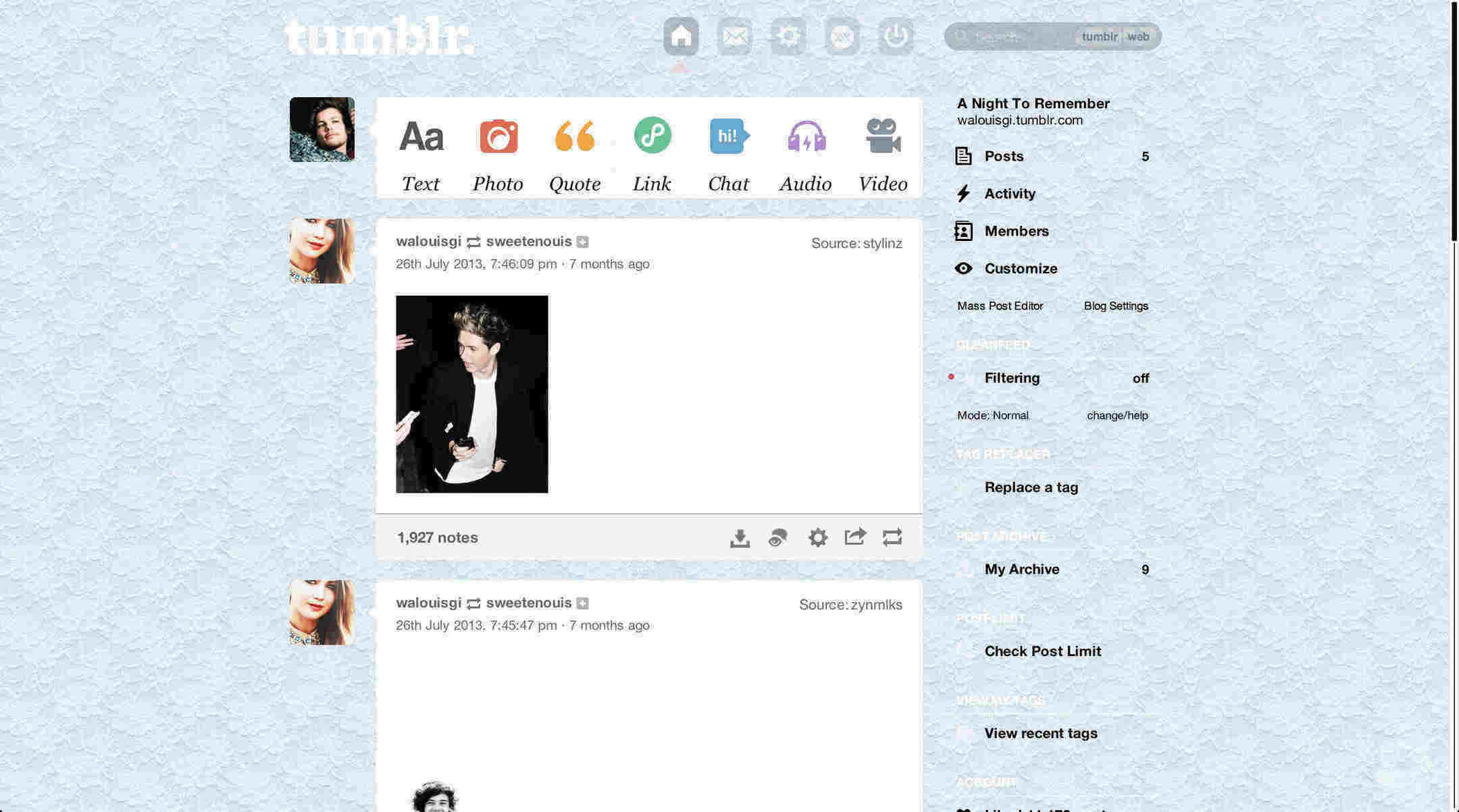 Lace Theme Tumblr Dashboard | sweetenouis