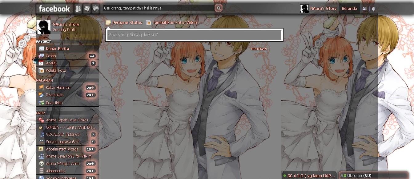 Facebook Theme - Gintama Kagura and Okita