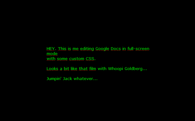 Make Google Docs look like WriteRoom