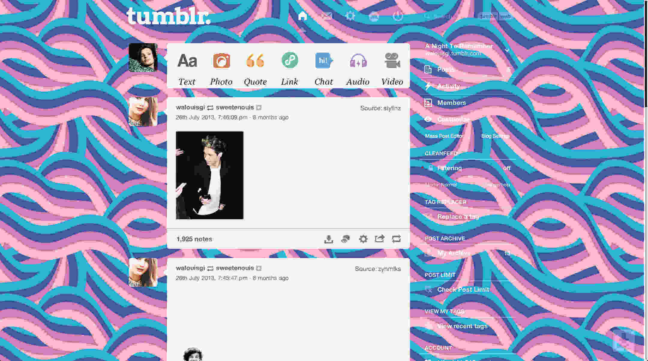 Swirls Tumblr Dashboard Theme | sweetenouis