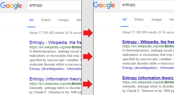 Google Search classic (underlines & smaller size)