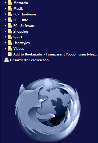 Firefox 3** Vista Dark Blue History & Bookmarks