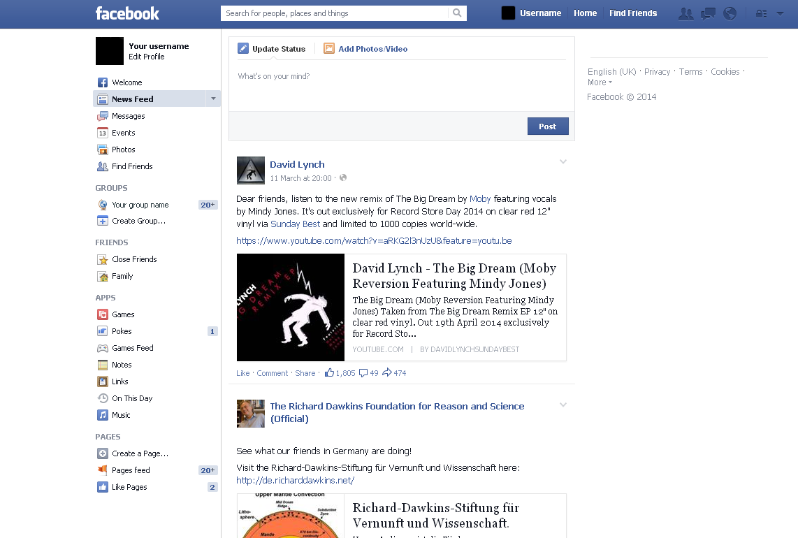 Facebook - Get the old design back!