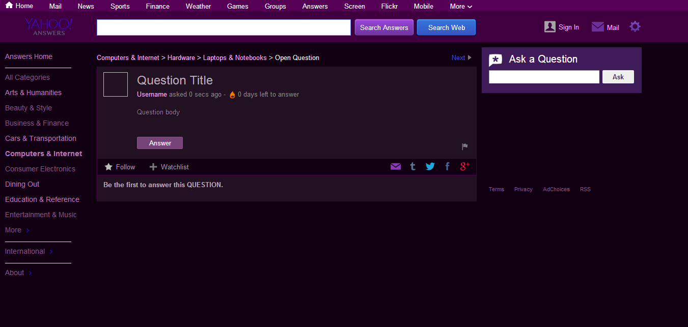 Yahoo! Answers: Dark Amethyst