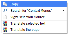 Chrome Styled Context Menus