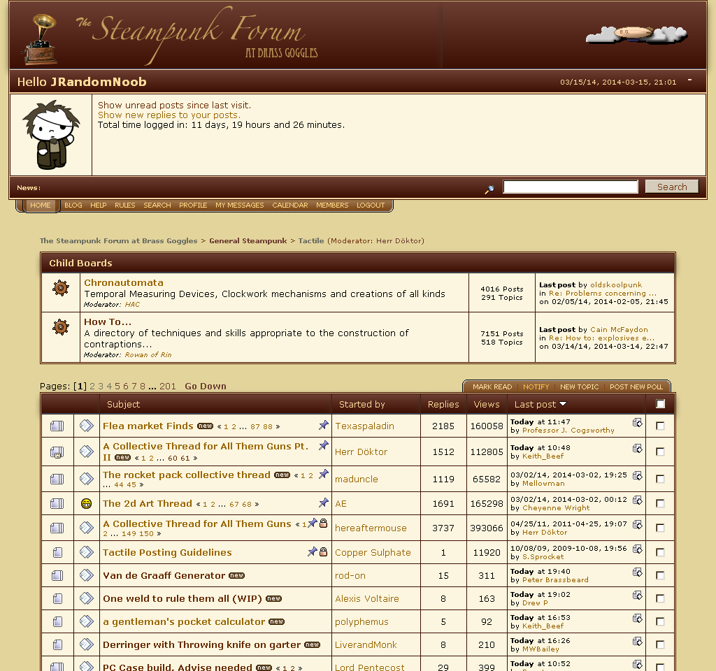 Brass Goggles forum light theme