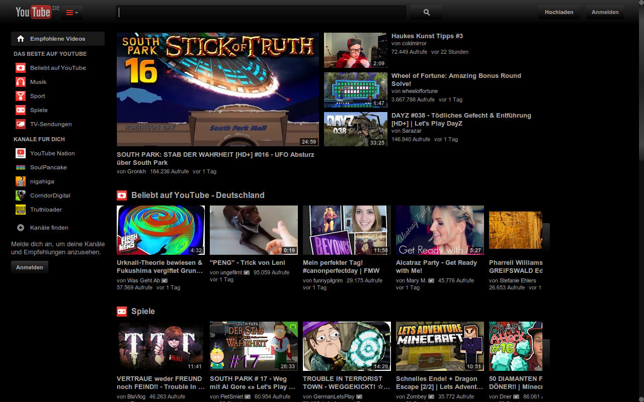 Inverted YouTube -> Black