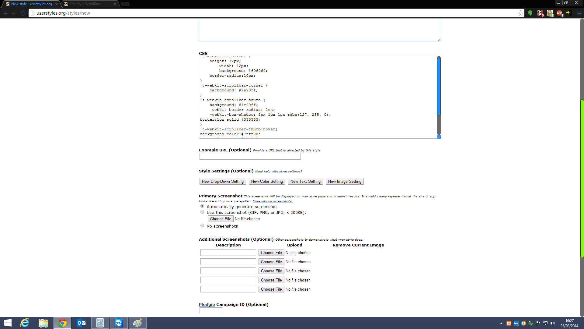Blue - Green hover scrollbars