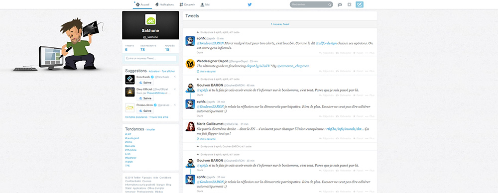 Twitter Clean & Large screen - 1300px