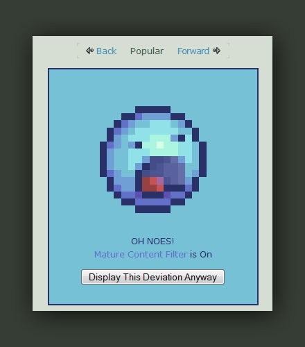 OH NOES mature content filter