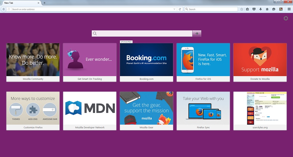 Firefox new tab